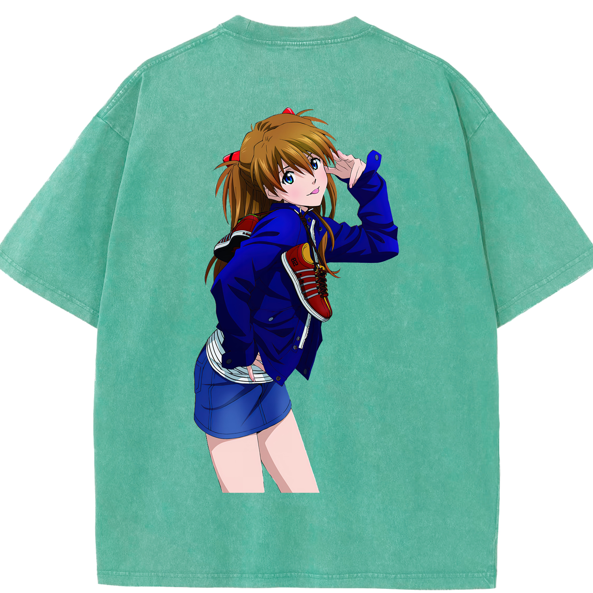 （画像用） EVA 新世紀エヴァンゲリオン 綿100% ヴィンテージ風 半袖Tシャツ（背面プリント）